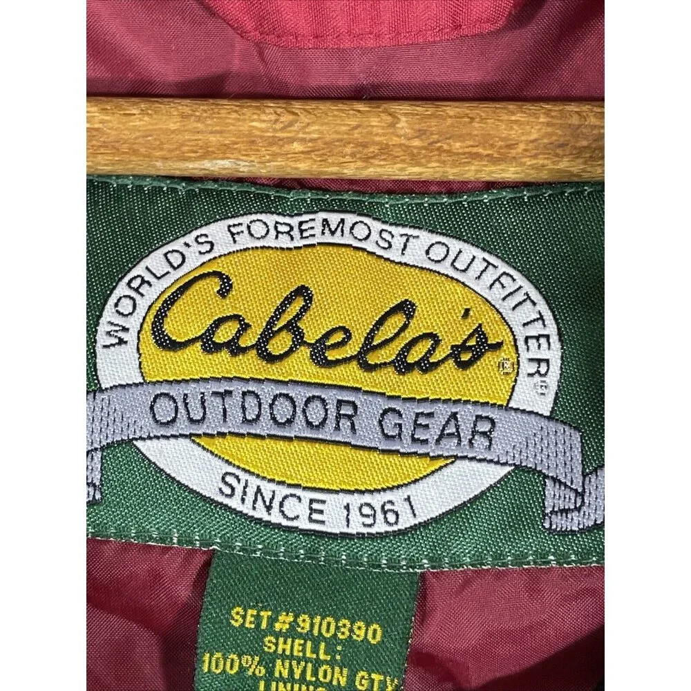 Cabelas Rain Jacket Mens Size Small Red‎ Full Zip Snap Up Hooded Outdoors Gorp - Picture 11 of 16